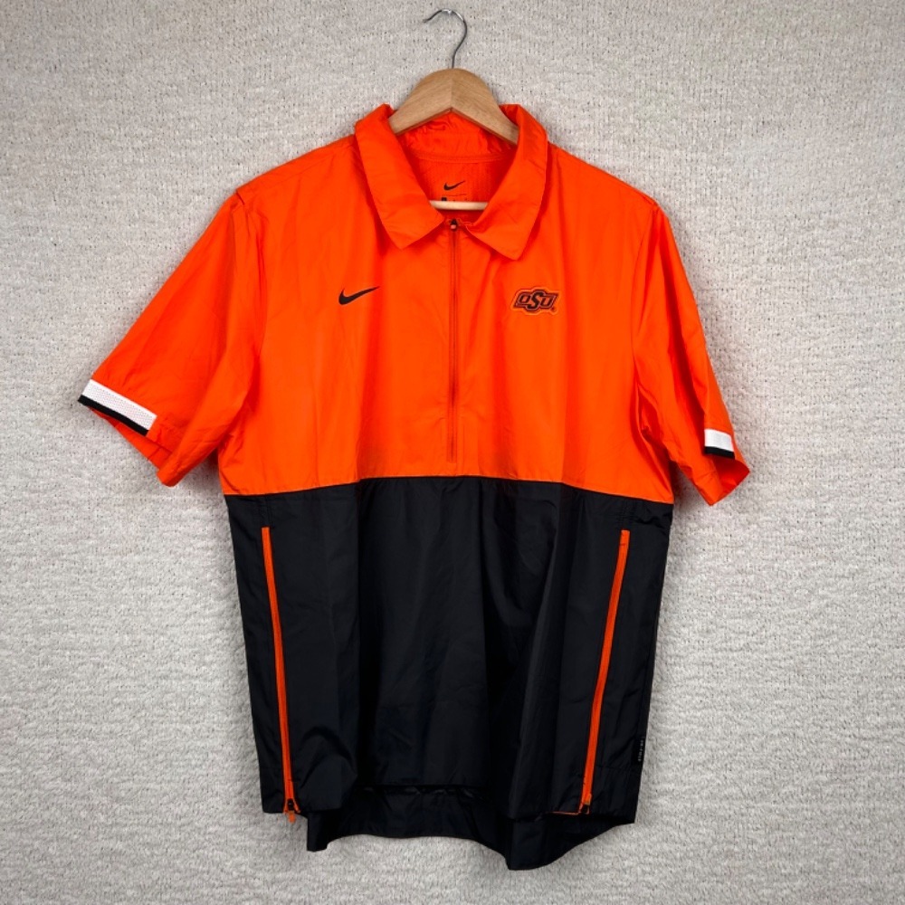Nike Shirt Mens Large Orange Black OSU Cowboys College Football‎ On Field Vented